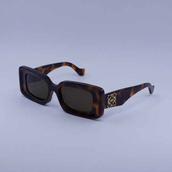 Loewe LW40102F 52E Sunglasses Dark Havana Rectangle Frame, Brown Lenses - Picture 3 of 10